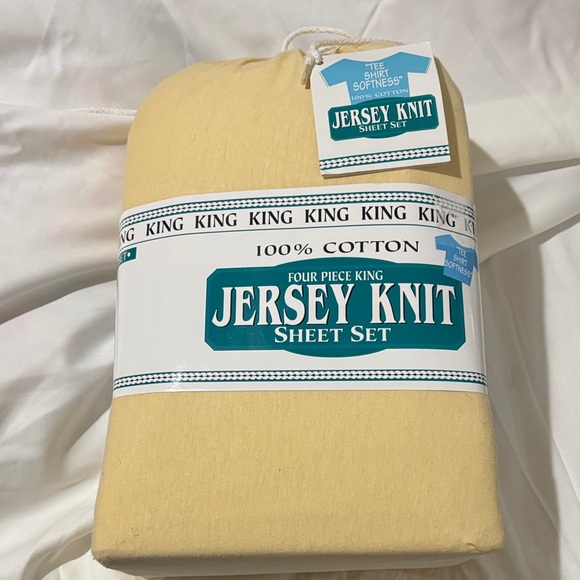 Jersey Knit 100% Cotton King Sheet Set - Yellow by Franco nwt - Picture 1 of 7